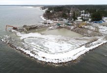 Salmistu sadama põhjamuul hakkab valmis saama