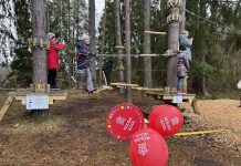 Õpilased turnivad Kolga kooli uuel madalseiklusrajal ka hommikul enne tunde